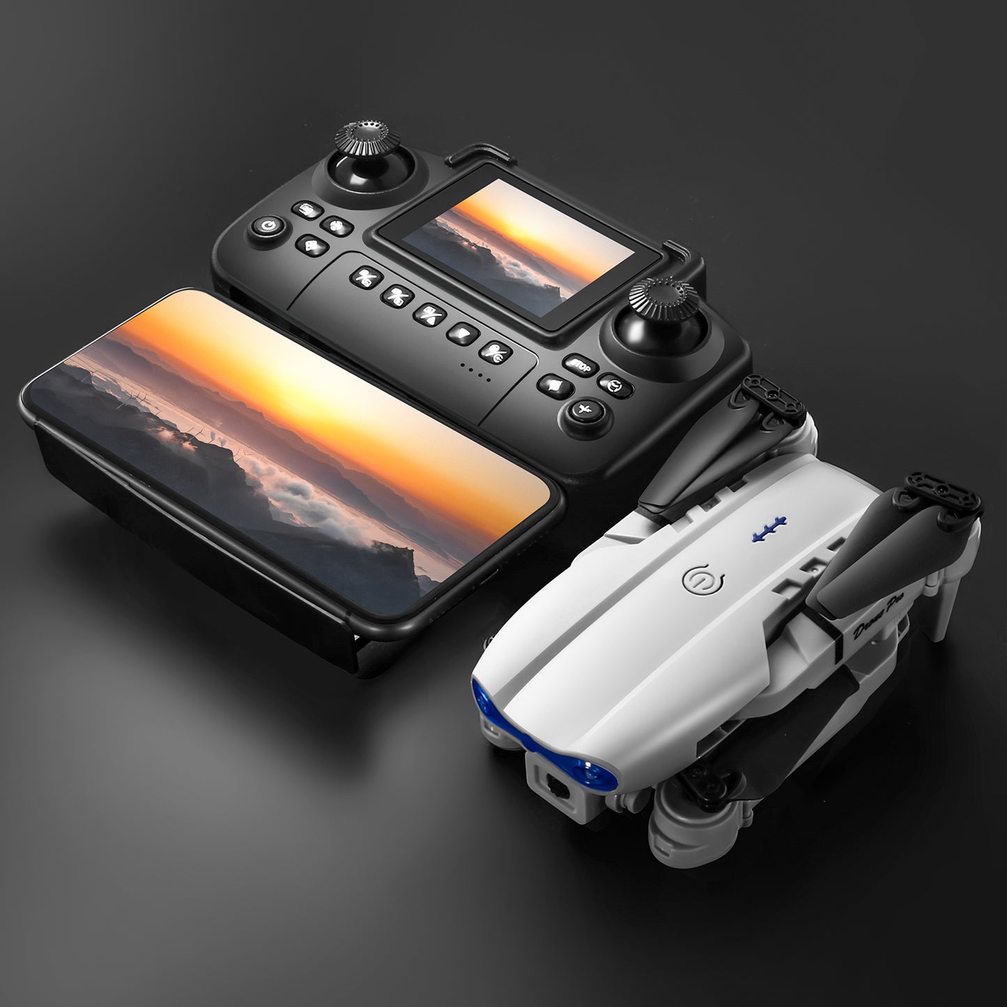 New model with screen upgrade, screen controlled lighting, drop resistant drone, high-definition dual camera aerial photography, quadcopter, 360 ° flip