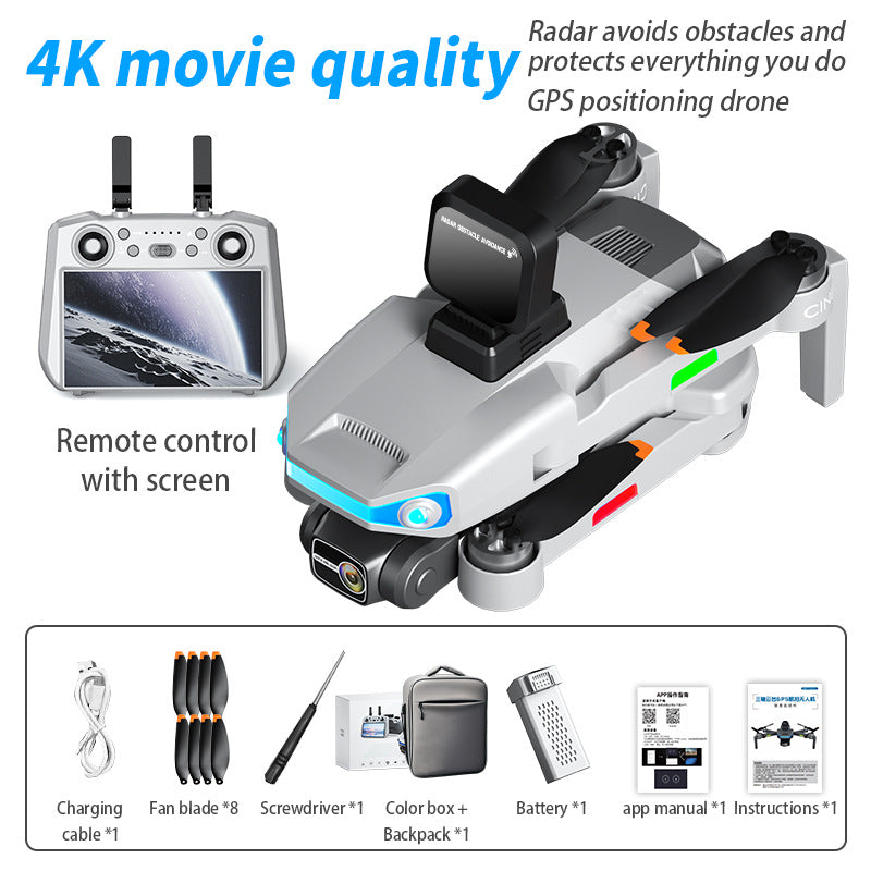 New AE3 professional aerial drone three-axis gimbal high-definition lens remote control aircraft screen display GPS endurance intelligent obstacle avoidance