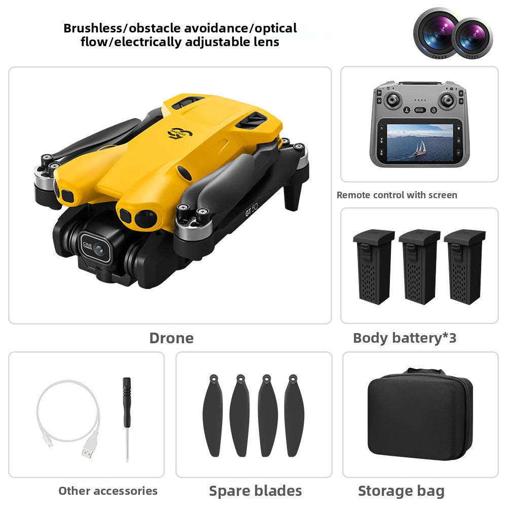 GT50 Black Hornet Version HD Professional Aerial Photography Mini Drone Large Screen Remote Controller Obstacle Avoidance Brushless Four Axis Multifunctional Aircraft