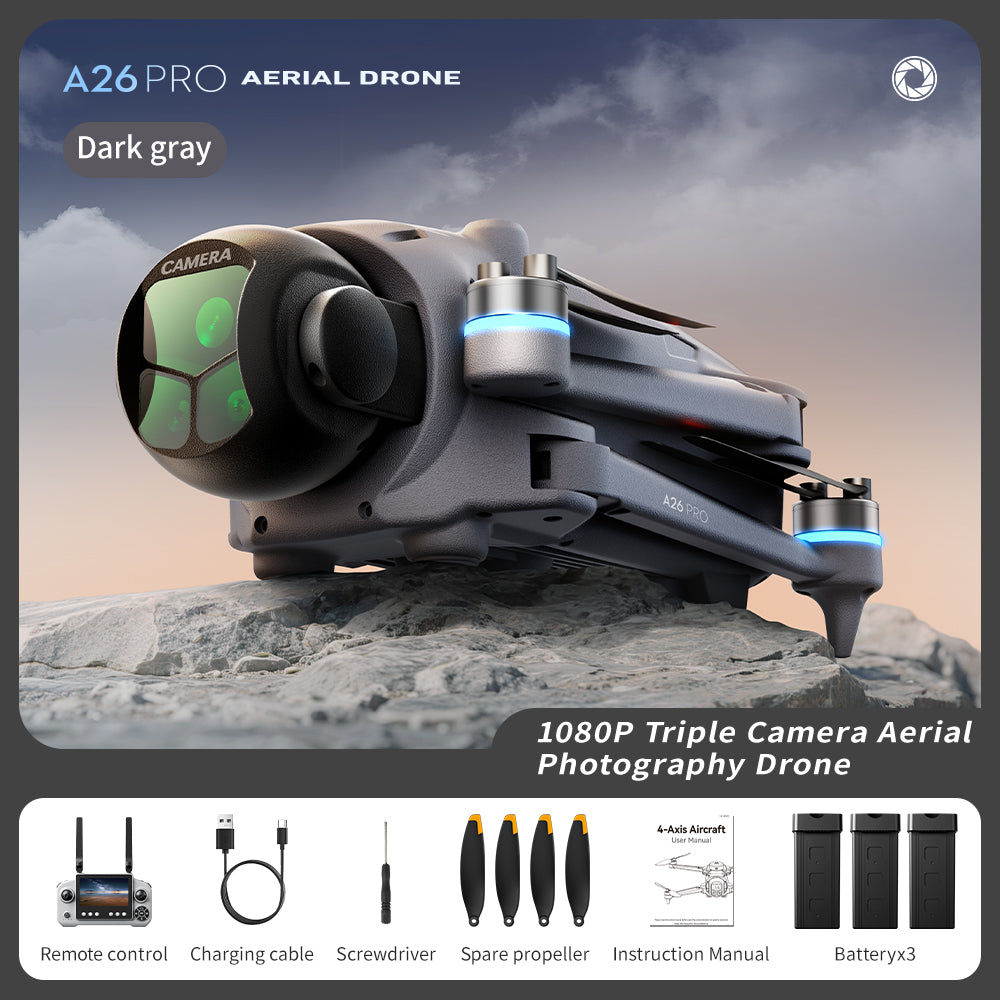 A26PRO brushless GPS automatic return high-definition aerial photography drone professional level quadcopter intelligent obstacle avoidance 4.5-inch large screen remote control 180 degree electrically adjustable lens