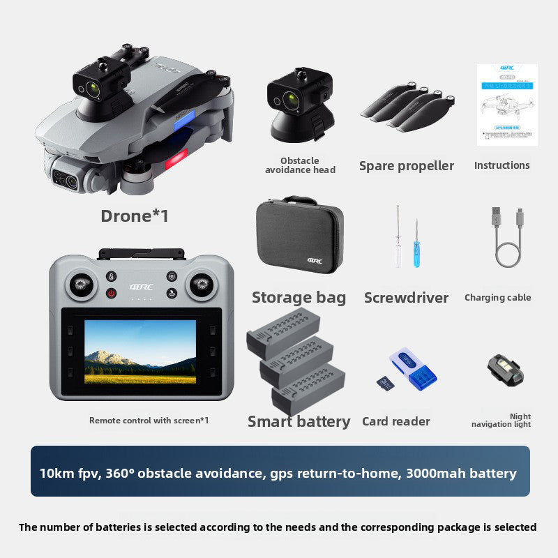 8K dual-camera F8 obstacle-avoiding mini drone with LCD screen remote control, GPS positioning, brushless high-definition aerial photography aircraft, 10 0m image transmission, 360-degree omnidirectional obstacle avoidance, 35-minute flight time