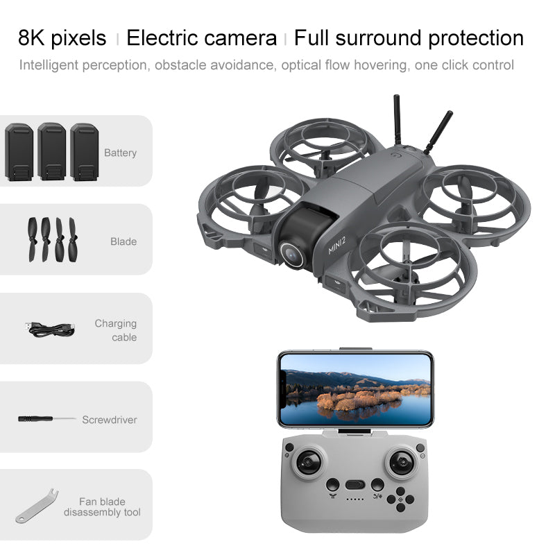The new P36mini2 drone features an 8K main camera for aerial photography, high-definition quadcopter, obstacle avoidance, remote control and multiple functions