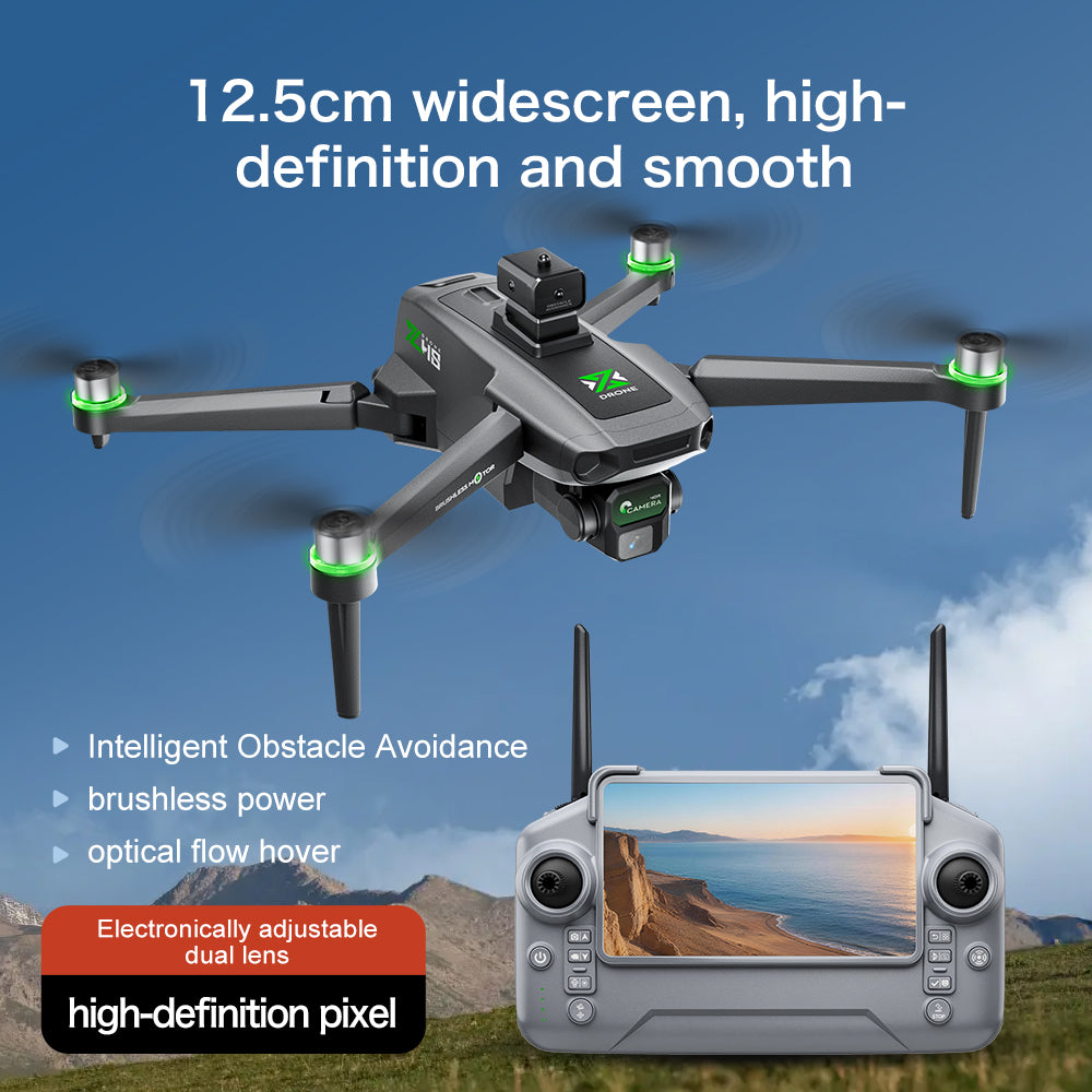 ZH8 drone remote control with screen aerial photography, brushless obstacle avoidance, airdrop quadcopter with long-lasting endurance, intelligent obstacle avoidance, high air pressure, counterclockwise rotation, gesture photography