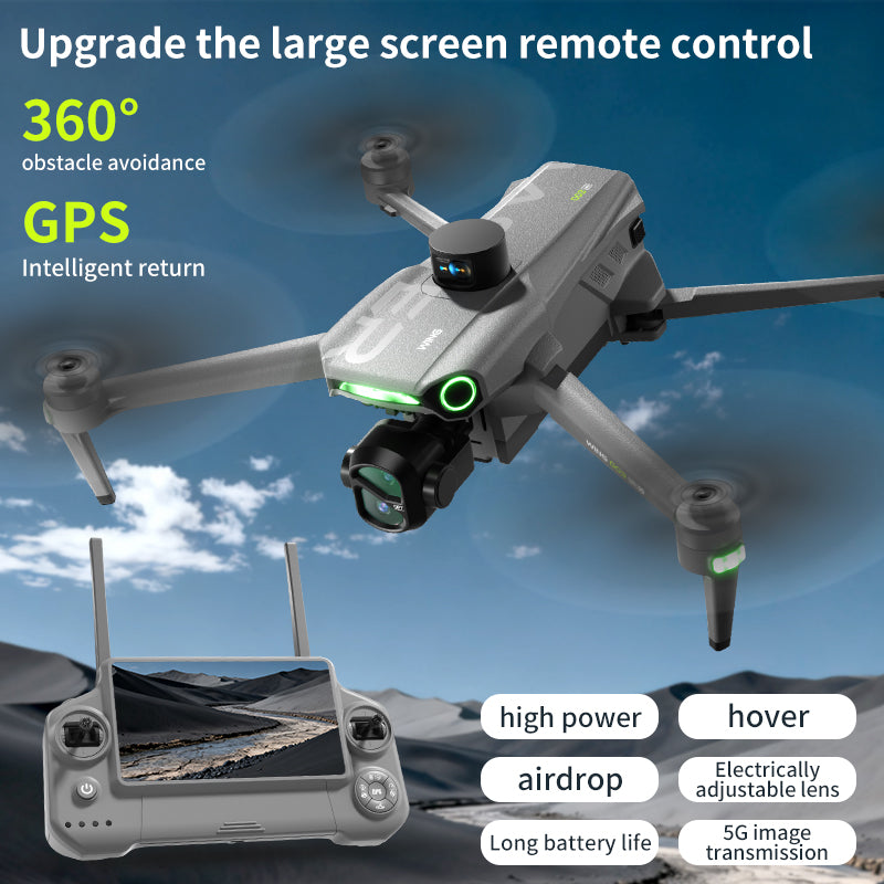 New product in 2026: 918S drone with GPS screen control, return flight, aerial photography, anti shake pan tilt, intelligent obstacle avoidance, remote control, air drop, 4K high-definition dual cameras, and a 50 minute endurance