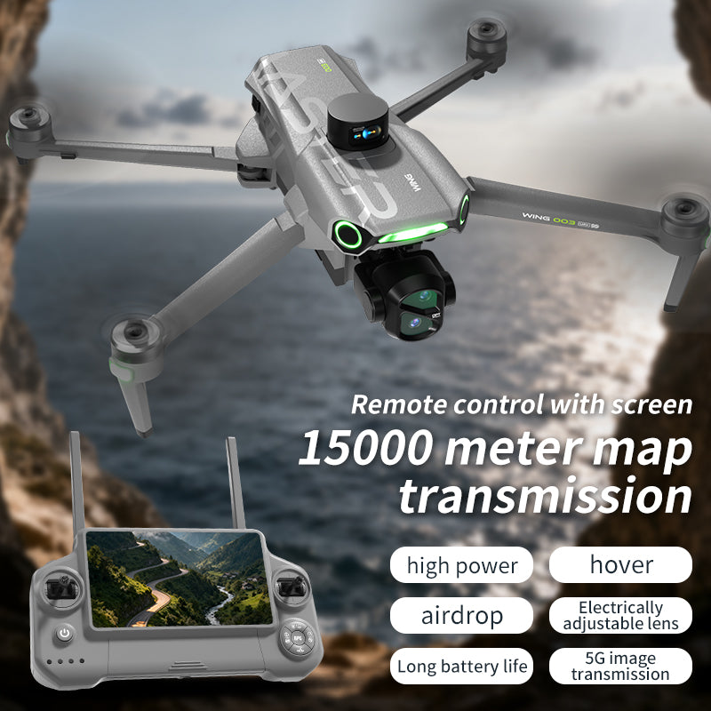 New product in 2026: 918S drone with GPS screen control, return flight, aerial photography, anti shake pan tilt, intelligent obstacle avoidance, remote control, air drop, 4K high-definition dual cameras, and a 50 minute endurance