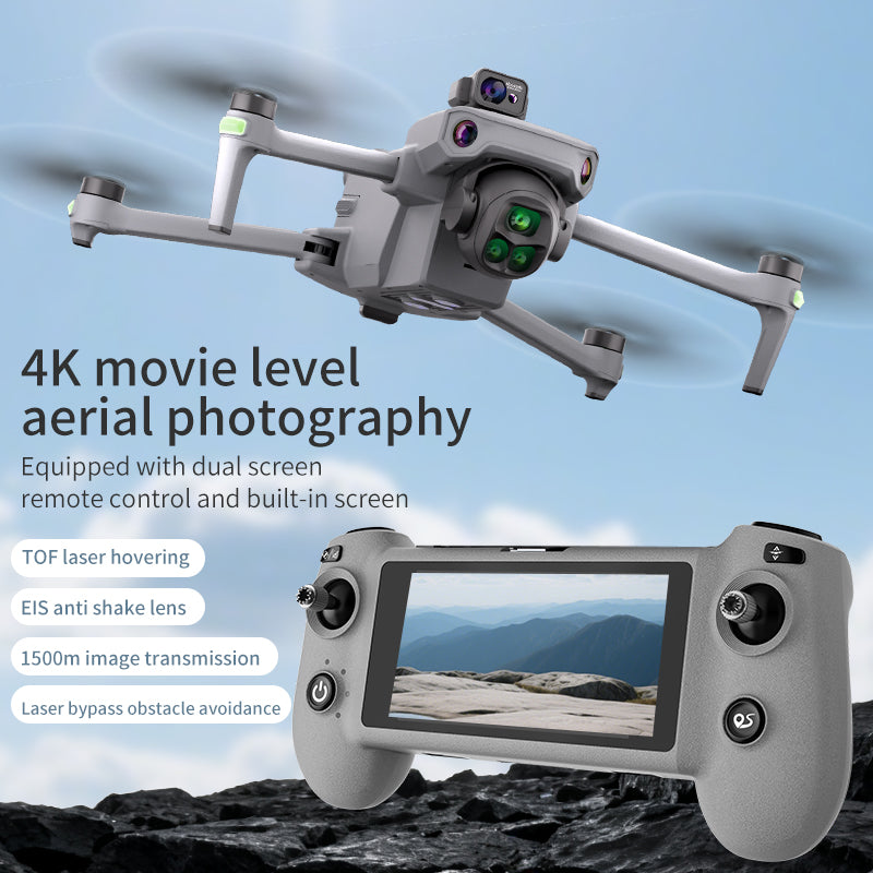 YunJiang K7 drone professional aerial photography with screen remote control 5G data 8K image transmission 8K high-definition camera 35 minute endurance laser GPS positioning 360 degree obstacle avoidance zoom composition 3800mAh battery powered aircraft