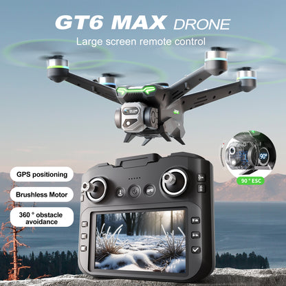 GT6 professional drone GPS automatic return quadcopter remote control with screen display high-definition aerial photography obstacle avoidance aircraft