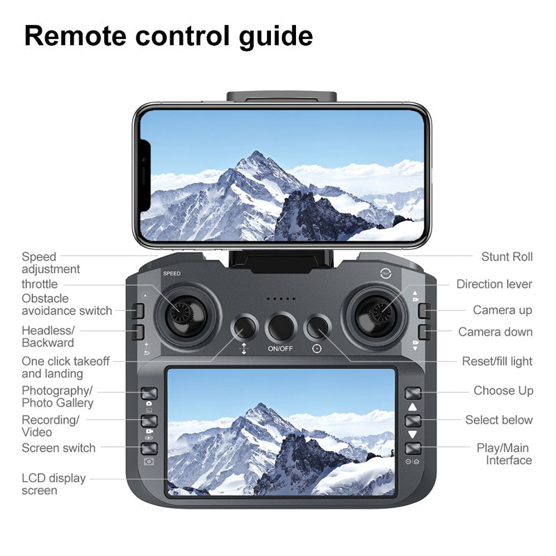 V666 drone with screen aerial photography, high-definition remote control, fully protected fixed height multifunctional aircraft