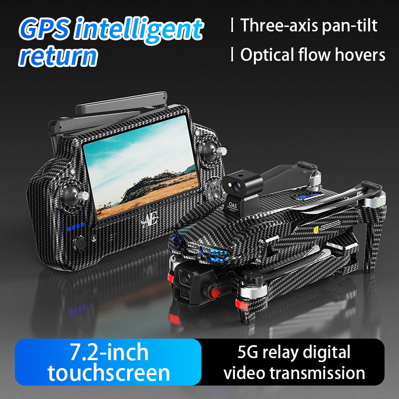 AE60 large screen remote control three-axis gimbal airdrop GPS drone 5G digital 12 kilometer image transmission 360 ° radar obstacle avoidance high-definition professional electrically adjustable camera ultra wide angle 9800mAh lithium battery aircraft