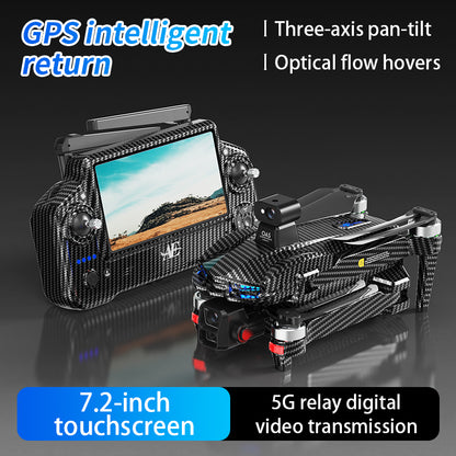 AE60 large screen remote control three-axis gimbal airdrop GPS drone 5G digital 12 kilometer image transmission 360 ° radar obstacle avoidance high-definition professional electrically adjustable camera ultra wide angle 9800mAh lithium battery aircraft