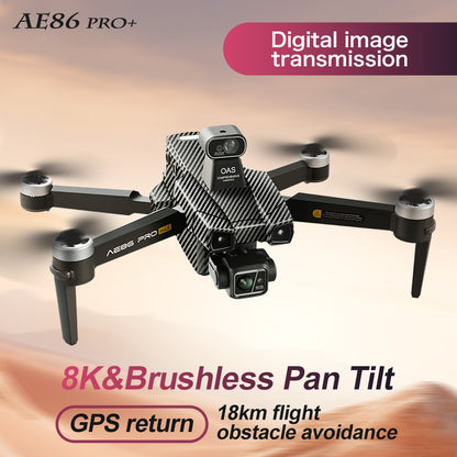 AE86 professional aerial drone 5G digital image transmission GPS positioning automatic return 360 degree radar obstacle avoidance three-axis cloud platform long endurance aircraft remote control aircraft