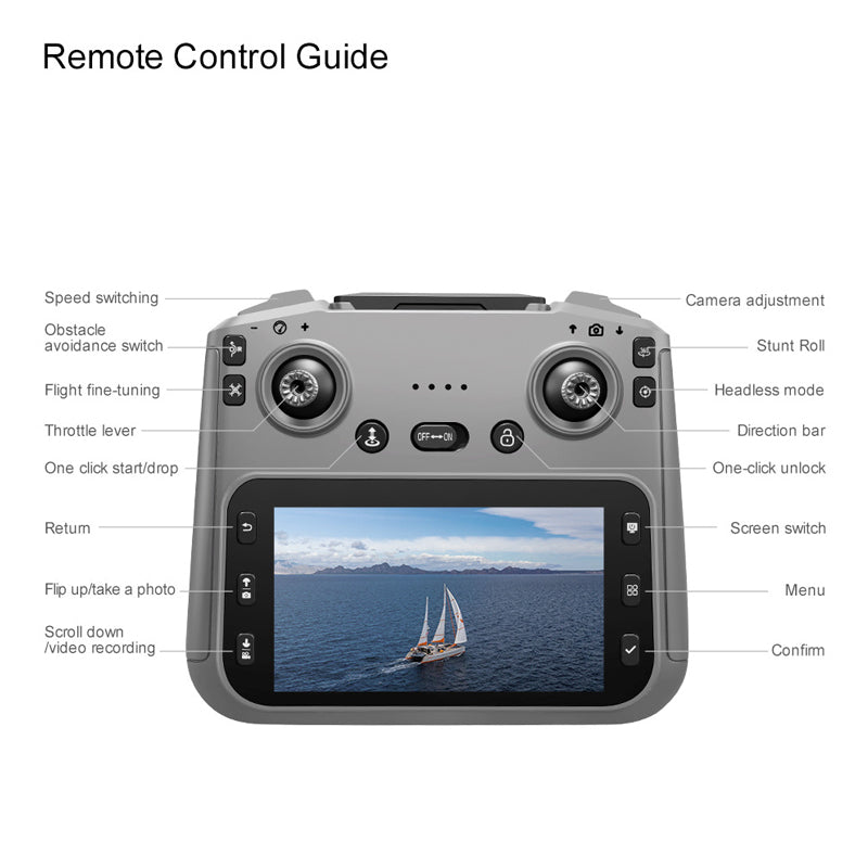 GT50 Black Hornet Version HD Professional Aerial Photography Mini Drone Large Screen Remote Controller Obstacle Avoidance Brushless Four Axis Multifunctional Aircraft