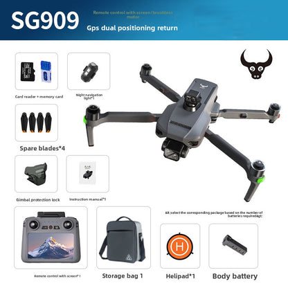SG909 high-definition three-axis anti shake imaging drone, 10 kilometers 5G digital image transmission with screen remote control, professional level aerial photography, 45 minutes long endurance, 360 degree obstacle avoidance aircraft