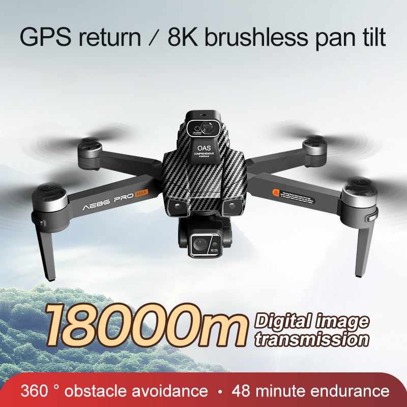 AE86 professional aerial drone 5G digital image transmission GPS positioning automatic return 360 degree radar obstacle avoidance three-axis cloud platform long endurance aircraft remote control aircraft