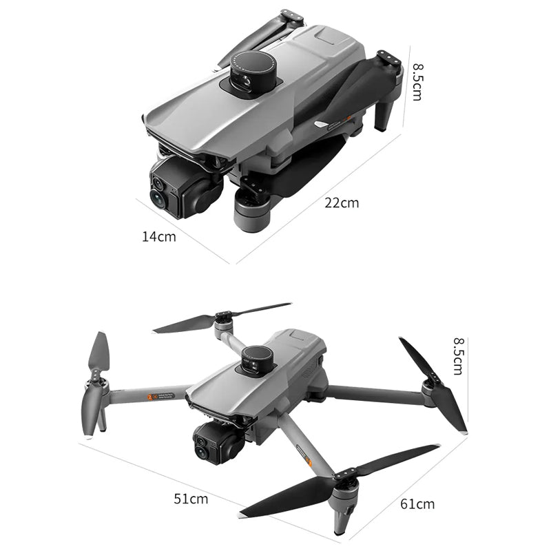 New Model 5G Touchscreen Remote Control 8K Three-Axis Mechanical Anti-Shake Gimbal Drone with GPS Return-to-Home Function, 360-Degree Automatic Obstacle Avoidance, 10-Kilometer Flight Range, 30-Minute Battery Life, Multi-Function