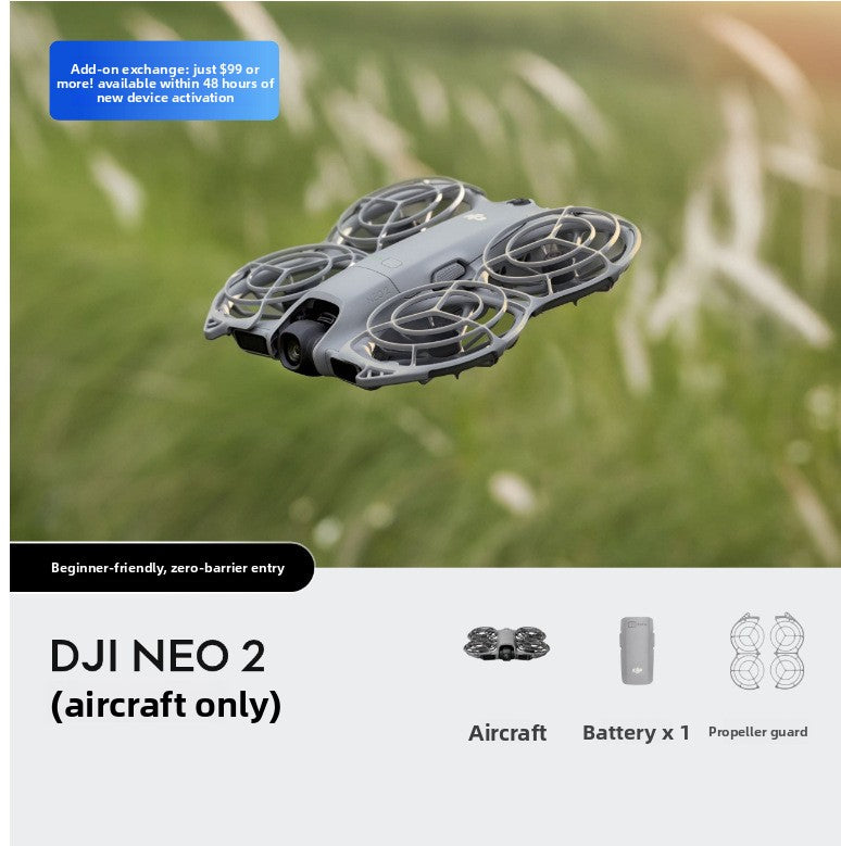 New product Neo2 handheld Vlog aerial drone AI intelligent tracking flight camera 4K lens automatic composition omnidirectional obstacle avoidance multifunctional aircraft