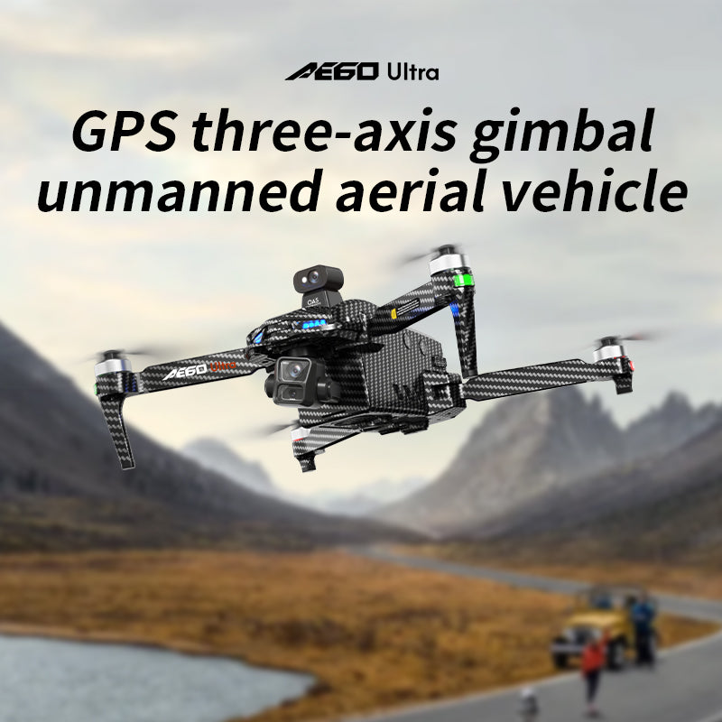 AE60 large screen remote control three-axis gimbal airdrop GPS drone 5G digital 12 kilometer image transmission 360 ° radar obstacle avoidance high-definition professional electrically adjustable camera ultra wide angle 9800mAh lithium battery aircraft