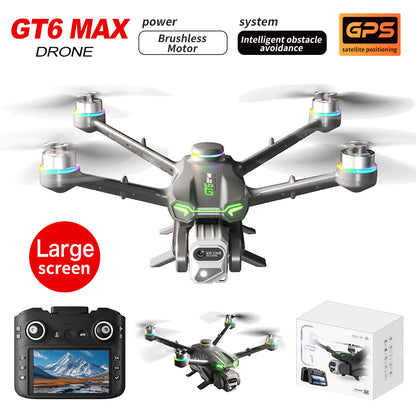 GT6 professional drone GPS automatic return quadcopter remote control with screen display high-definition aerial photography obstacle avoidance aircraft