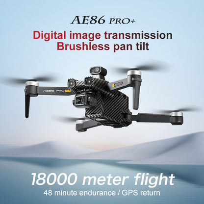 AE86 professional aerial drone 5G digital image transmission GPS positioning automatic return 360 degree radar obstacle avoidance three-axis cloud platform long endurance aircraft remote control aircraft