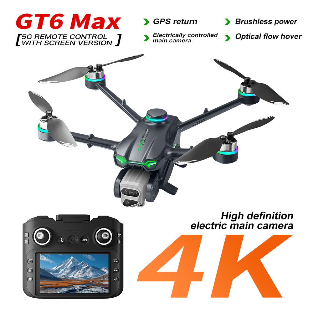 GT6 professional drone GPS automatic return quadcopter remote control with screen display high-definition aerial photography obstacle avoidance aircraft