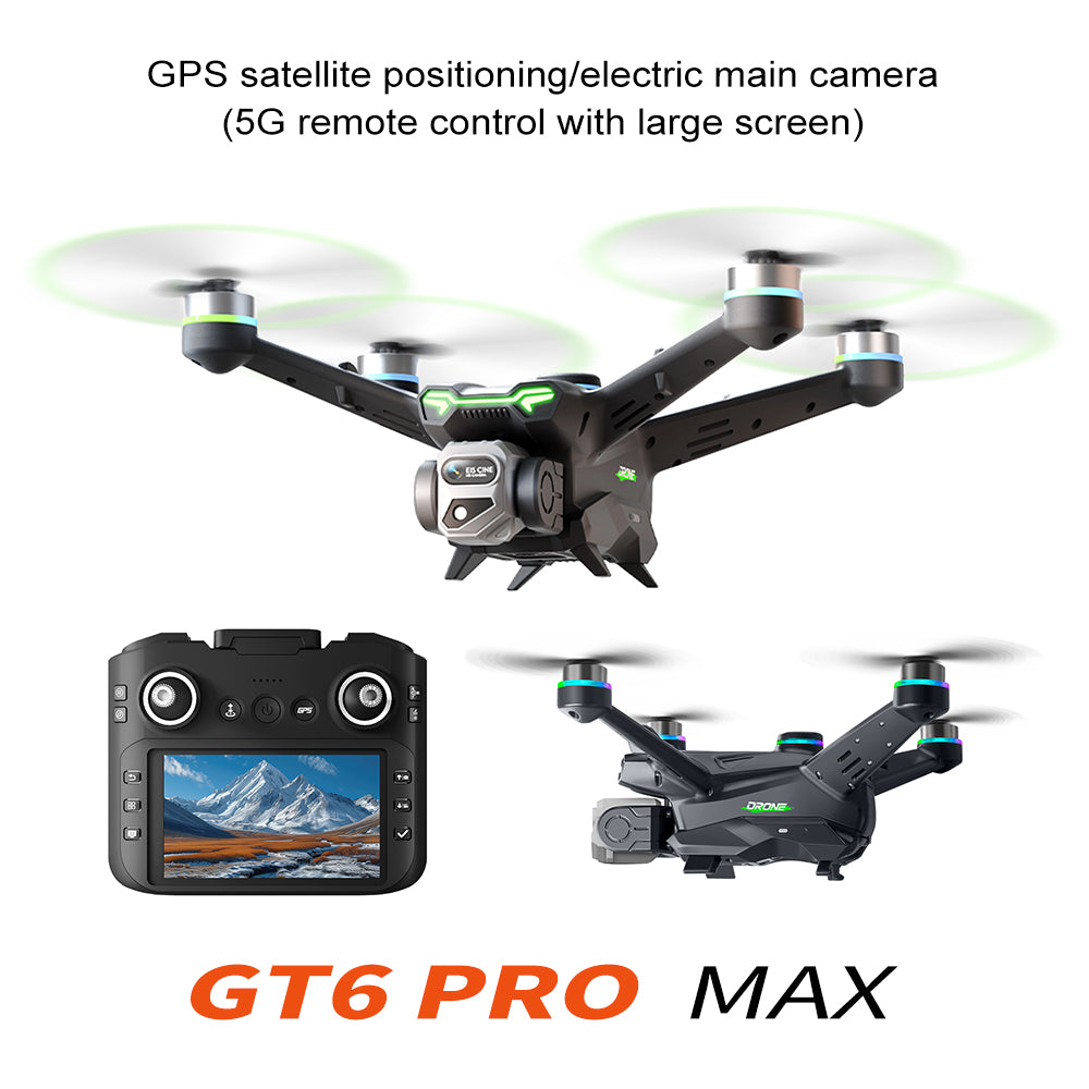 GT6 professional drone GPS automatic return quadcopter remote control with screen display high-definition aerial photography obstacle avoidance aircraft