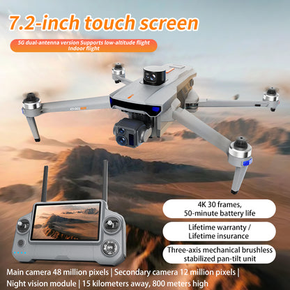 2026 new professional aerial drone with three-axis anti shake digital image transmission, touch screen control, 360 degree all-round obstacle avoidance, 4K camera, 45 minute endurance, aircraft GPS positioning, AI calculation, 4500mAh large battery