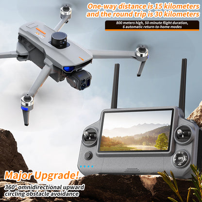 2026 new professional aerial drone with three-axis anti shake digital image transmission, touch screen control, 360 degree all-round obstacle avoidance, 4K camera, 45 minute endurance, aircraft GPS positioning, AI calculation, 4500mAh large battery