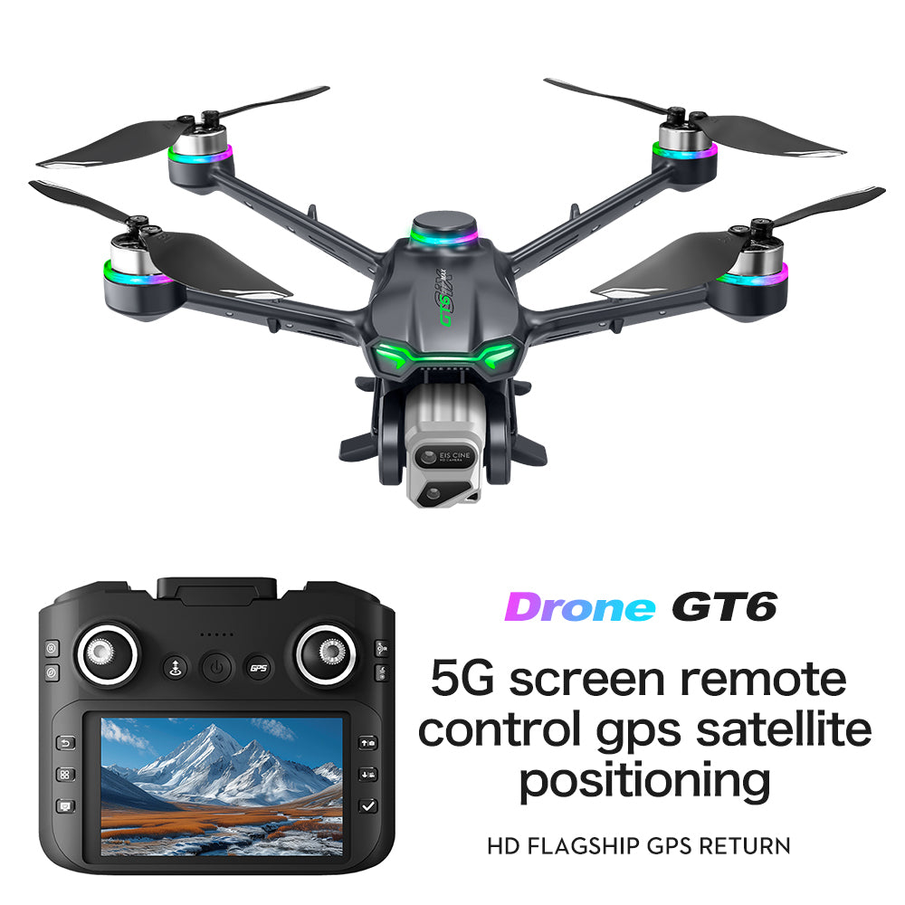 GT6 professional drone GPS automatic return quadcopter remote control with screen display high-definition aerial photography obstacle avoidance aircraft