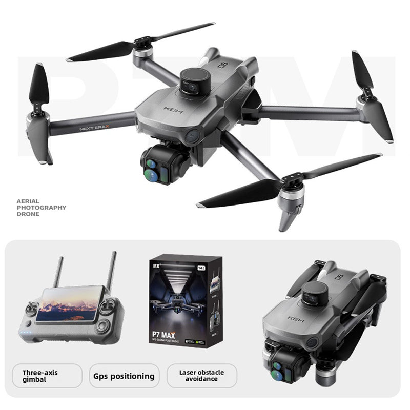 P7MAX Drone with GPS 5G FPV 3-axis Gimbal 4K HD Camera Long Flight Time Screen Remote Control