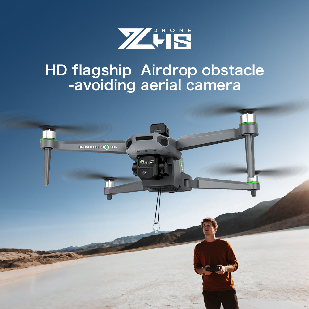 ZH8 drone remote control with screen aerial photography, brushless obstacle avoidance, airdrop quadcopter with long-lasting endurance, intelligent obstacle avoidance, high air pressure, counterclockwise rotation, gesture photography
