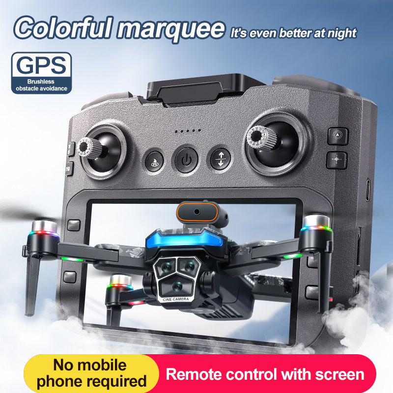 GPS drone A14 brushless 4.5-inch screen remote control obstacle avoidance optical flow intelligent high-definition aerial photography multifunctional aircraft