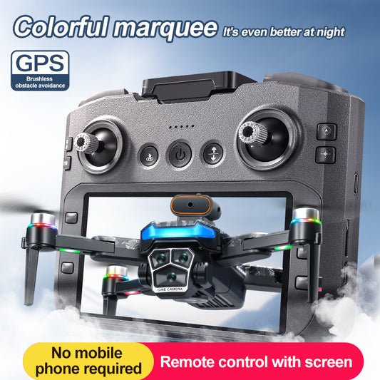 GPS drone A14 brushless 4.5-inch screen remote control obstacle avoidance optical flow intelligent high-definition aerial photography multifunctional aircraft