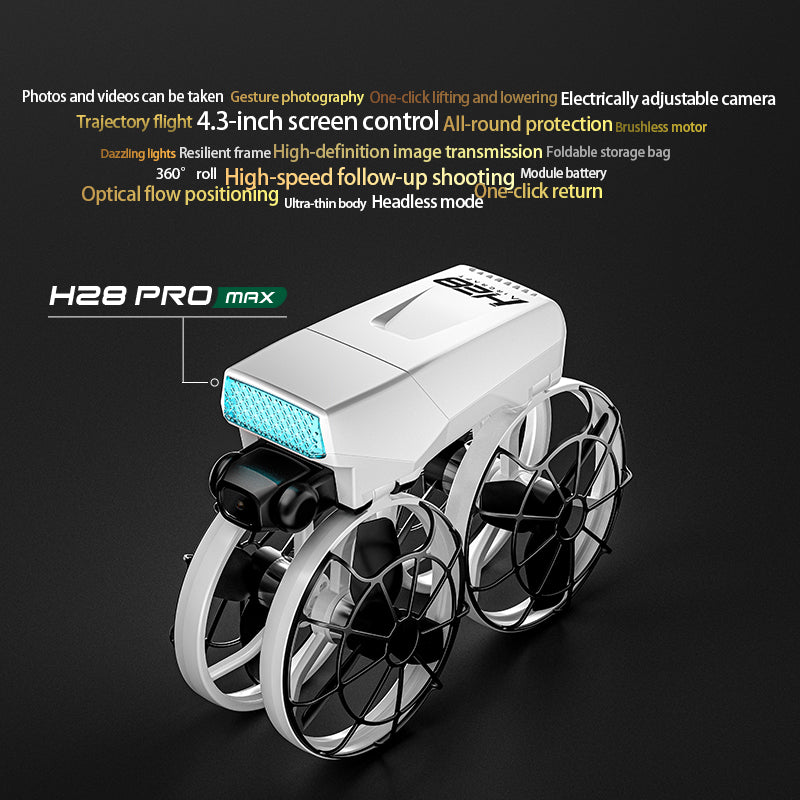 H28 drone, brushless optical flow aerial photography, light folding screen control, obstacle avoidance, quadcopter, 360 degree rolling multifunctional aircraft