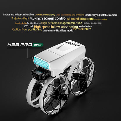 H28 drone, brushless optical flow aerial photography, light folding screen control, obstacle avoidance, quadcopter, 360 degree rolling multifunctional aircraft