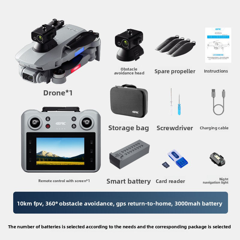 8K dual-camera F8 obstacle-avoiding mini drone with LCD screen remote control, GPS positioning, brushless high-definition aerial photography aircraft, 10 0m image transmission, 360-degree omnidirectional obstacle avoidance, 35-minute flight time