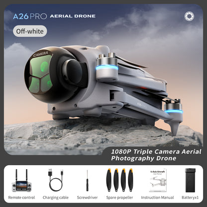 A26PRO brushless GPS automatic return high-definition aerial photography drone professional level quadcopter intelligent obstacle avoidance 4.5-inch large screen remote control 180 degree electrically adjustable lens