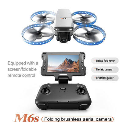 M6S professional drone screen control aerial photography brushless remote control aircraft dual camera optical flow lighting aircraft