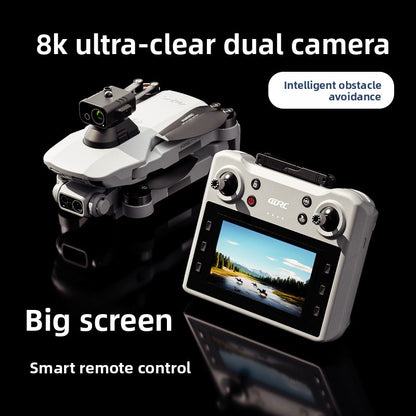 8K dual-camera F8 obstacle-avoiding mini drone with LCD screen remote control, GPS positioning, brushless high-definition aerial photography aircraft, 10 0m image transmission, 360-degree omnidirectional obstacle avoidance, 35-minute flight time