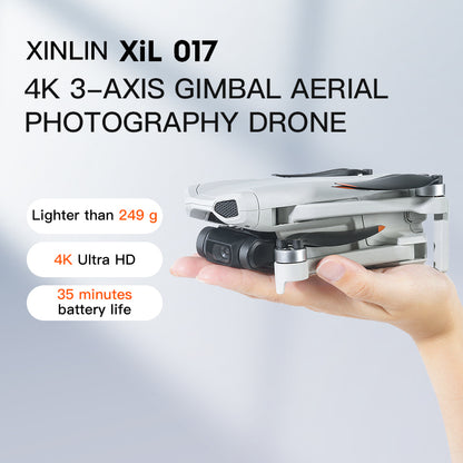 Mini touch screen drone with 247g high-definition aerial photography, 4K three-axis brushless gimbal, 35 minute endurance, wind resistant AI night view aircraft, 10km image transmission, 48 million pixels