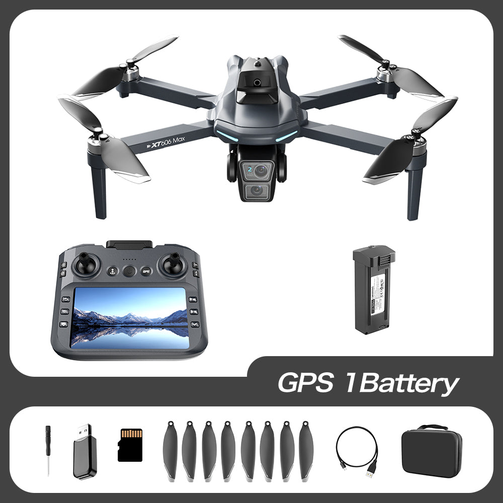 New XT606 professional drone GPS aerial photography with screen 1200 meter remote control distance controller high-definition intelligent obstacle avoidance four axis 1000 meter digital image transmission 4K image video aircraft