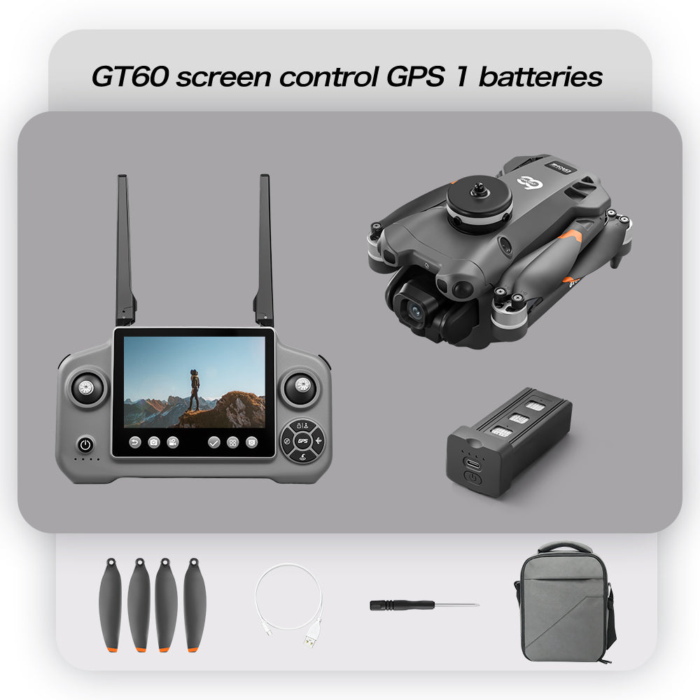 GT60 drone large screen control GPS with airdrop high-definition aerial photography return obstacle avoidance quadcopter