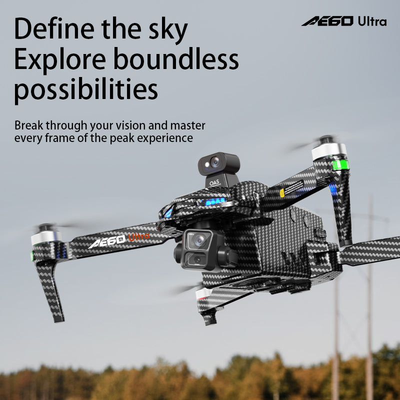AE60 large screen remote control three-axis gimbal airdrop GPS drone 5G digital 12 kilometer image transmission 360 ° radar obstacle avoidance high-definition professional electrically adjustable camera ultra wide angle 9800mAh lithium battery aircraft