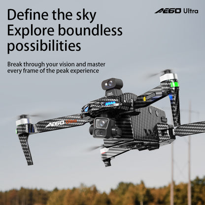 AE60 large screen remote control three-axis gimbal airdrop GPS drone 5G digital 12 kilometer image transmission 360 ° radar obstacle avoidance high-definition professional electrically adjustable camera ultra wide angle 9800mAh lithium battery aircraft