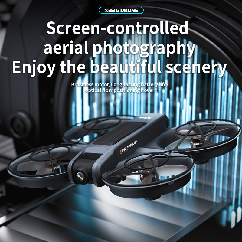 New X226 drone crossing with screen, no need for mobile phone, aerial photography, high-definition professional camera, optical flow, brushless multifunction