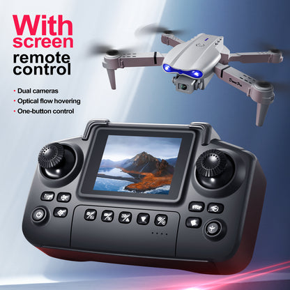 New model with screen upgrade, screen controlled lighting, drop resistant drone, high-definition dual camera aerial photography, quadcopter, 360 ° flip