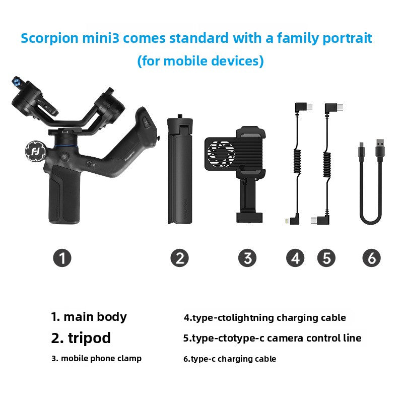 2026 New Scorpion Mini 3 Gimbal Stabilizer 360 Degree Rotation Handheld for Smartphone Camera Video Shooting Professional Multifunctional