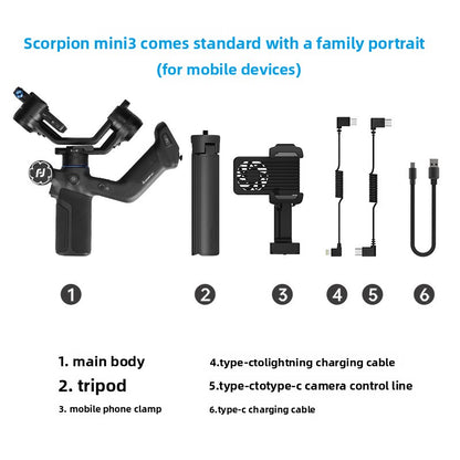 2026 New Scorpion Mini 3 Gimbal Stabilizer 360 Degree Rotation Handheld for Smartphone Camera Video Shooting Professional Multifunctional