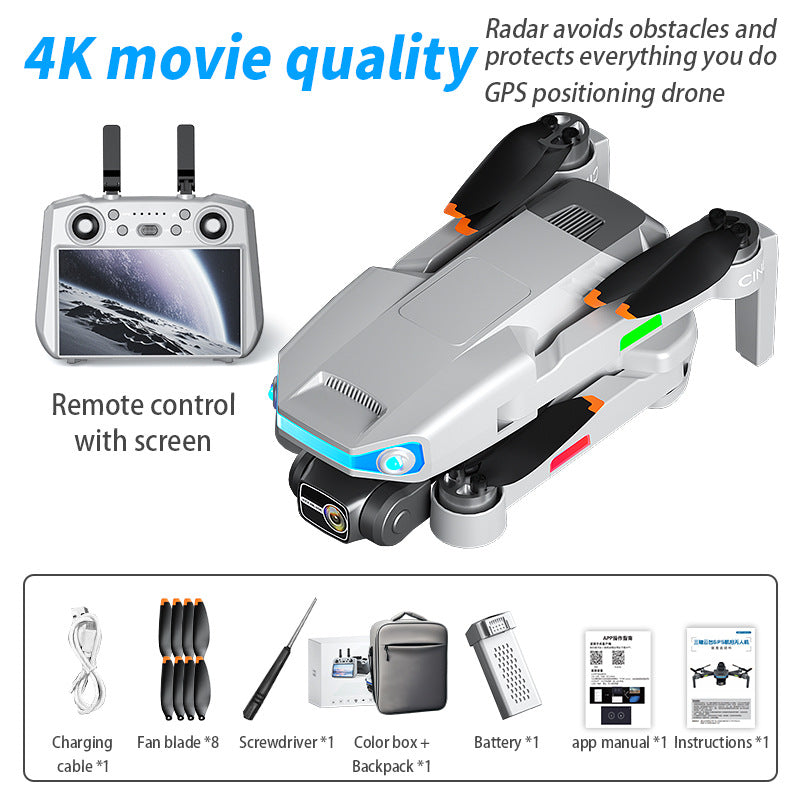 New AE3 professional aerial drone three-axis gimbal high-definition lens remote control aircraft screen display GPS endurance intelligent obstacle avoidance