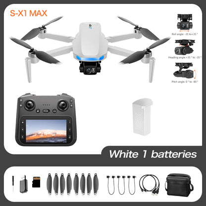 S-X1 professional drone with screen, brushless obstacle avoidance, GPS intelligent positioning, return flight photography, long endurance remote control aircraft