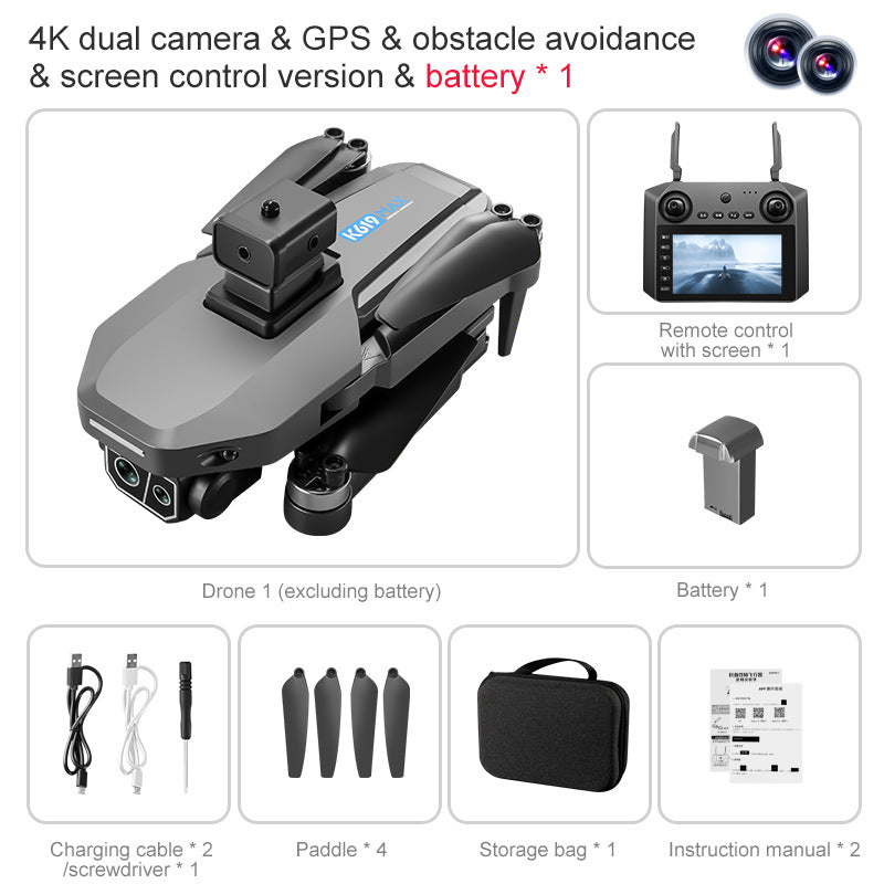 K619MAX remote control brushless unmanned aerial vehicle with 4.5-inch display screen
